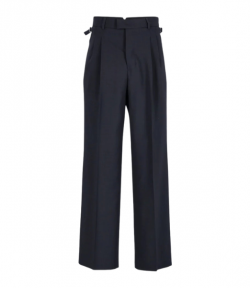 Anthracite Large Wide Light Wool Twill Pants