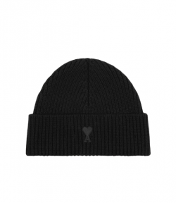 Black Ami De Coeur Merino Wool Knit Beanie