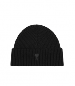Black Ami De Coeur Merino Wool Knit Beanie