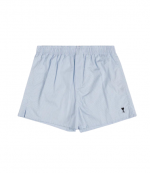 Light Blue/Natural White Poplin Striped Boxer