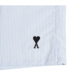 Light Blue/Natural White Poplin Striped Boxer