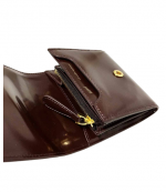Cherry Glazed Leather Paris Compact Wallet