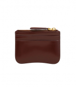 Cherry Glazed Leather Paris Zip Card Holder