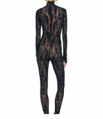 Black Long Sleeve Slim Fit Turtle Catsuit W/Footie