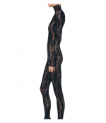 Black Long Sleeve Slim Fit Turtle Catsuit W/Footie