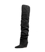 Black Suede Leather Noemie Otk Heeled Boots