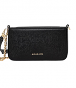 Black Bryant Sm Conv Xbody Pouchette Leather W/ Gold Chain
