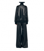 Black Oversized Turtle Bomber Jacket To Hip