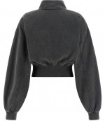 Washed Asphalt Cropped Half Zip Pull Over