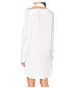 Cut- Out Poplin White Shirt Dress