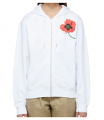 Kenzo Poppy Zip Up White Sweatshirt