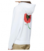 Kenzo Poppy Zip Up White Sweatshirt