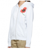 Kenzo Poppy Zip Up White Sweatshirt