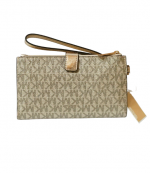 Pale Gold Jet Set Double Zip Wristlet