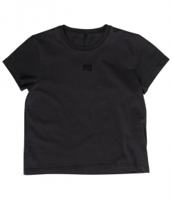 Black Essential Jersey Shrunken Tee W/ Puff Logo