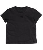 Black Essential Jersey Shrunken Tee W/ Puff Logo
