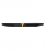 Black/Gold Glazed Leather Ami De Coeur Buckle Belt 25MM