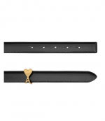 Black/Gold Glazed Leather Ami De Coeur Buckle Belt 25MM