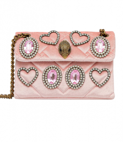 Pale Pink Velvet Mini Kensington Bag