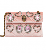 Pale Pink Velvet Mini Kensington Bag