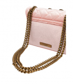 Pale Pink Velvet Mini Kensington Bag
