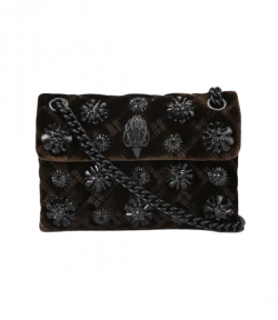 Dark Brown Velvet Mini Kensington Bag