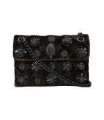 Dark Brown Velvet Mini Kensington Bag