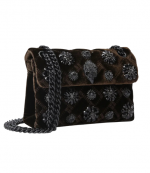 Dark Brown Velvet Mini Kensington Bag