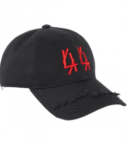Black/Red Raw 44 Logo Hat