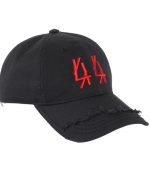 Black/Red Raw 44 Logo Hat