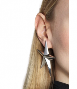 Silver Palladium Maxi Star Earrings
