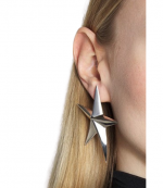 Silver Palladium Maxi Star Earrings