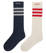 Navy Blue/White WB Cro High Socks