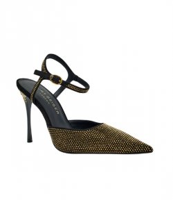 Black/Gold Mayfair Point Ankle Strap