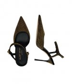 Black/Gold Mayfair Point Ankle Strap