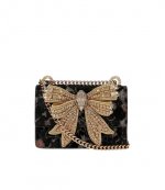 Black Suede Bow Small Shoreditch Bag