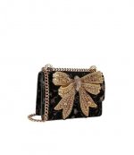 Black Suede Bow Small Shoreditch Bag