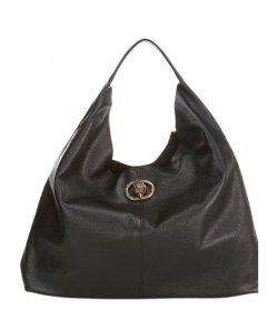 Black Leather Chelsea Large Slouch Hobo Bag