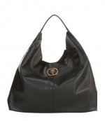 Black Leather Chelsea Large Slouch Hobo Bag
