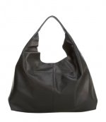 Black Leather Chelsea Large Slouch Hobo Bag