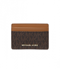 Logo Card Case Brown