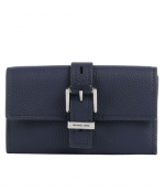 Midnight Blue Nolita Leather Md Flap Trifold Wallet