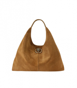 Tan Suede Chelsea Large Slouch Hobo Bag