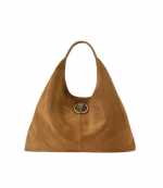 Tan Suede Chelsea Large Slouch Hobo Bag