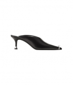 Black Leather Akilita 65mm Ring Mule