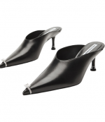 Black Leather Akilita 65mm Ring Mule