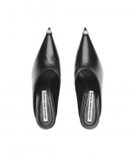 Black Leather Akilita 65mm Ring Mule