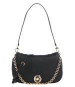 Black Leather Nolita Md Chain Conv Shoulder Bag