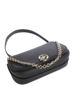 Black Leather Nolita Md Chain Conv Shoulder Bag