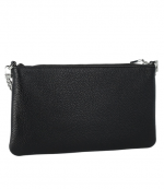 Black Leather Md Pocket Conv Xbody Bag